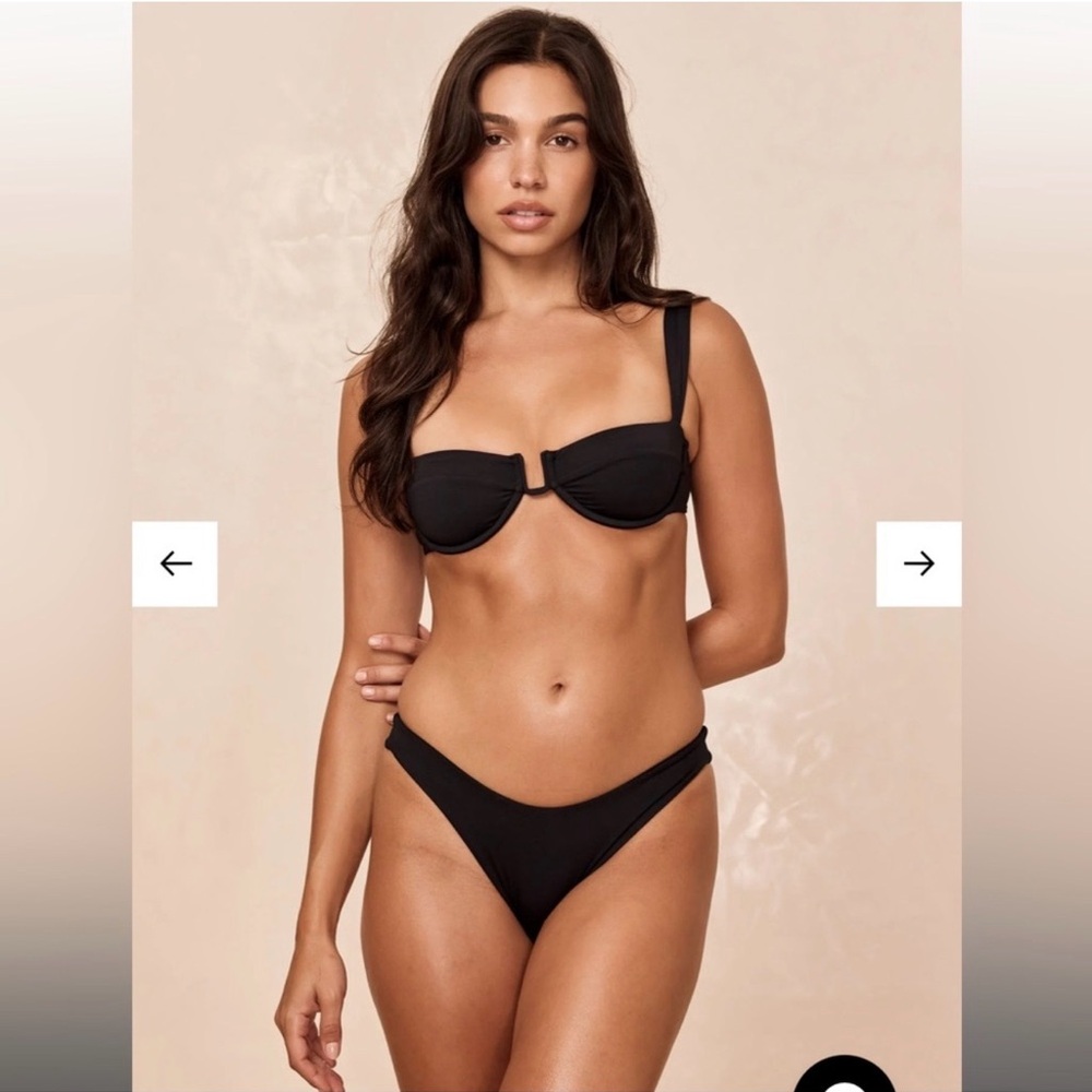 Monday Swimwear Black Underwire Bikini Set